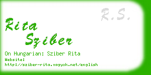 rita sziber business card